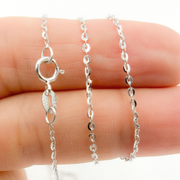 14K Solid White Gold Cable Chain